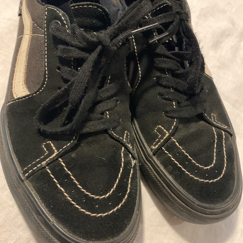 Vans Skate Popcush Old School Black and Cream Skateboarding Shoes Suede Upper - Picture 4 of 15